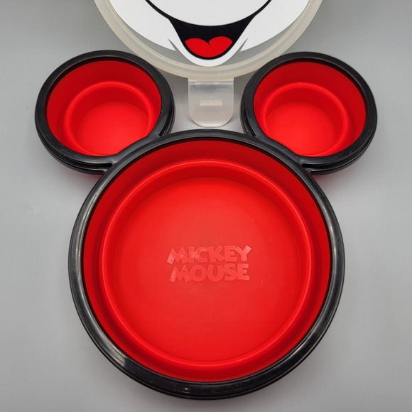 Disney Mickey Mouse Silicone Divided Food Container - Collapsible with Clip Lid - Picture 6 of 10